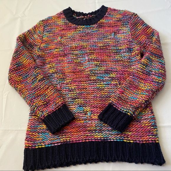 Molly Bracken multicolored crew neck knit jumper sweater women’s small/medium - Picture 4 of 12